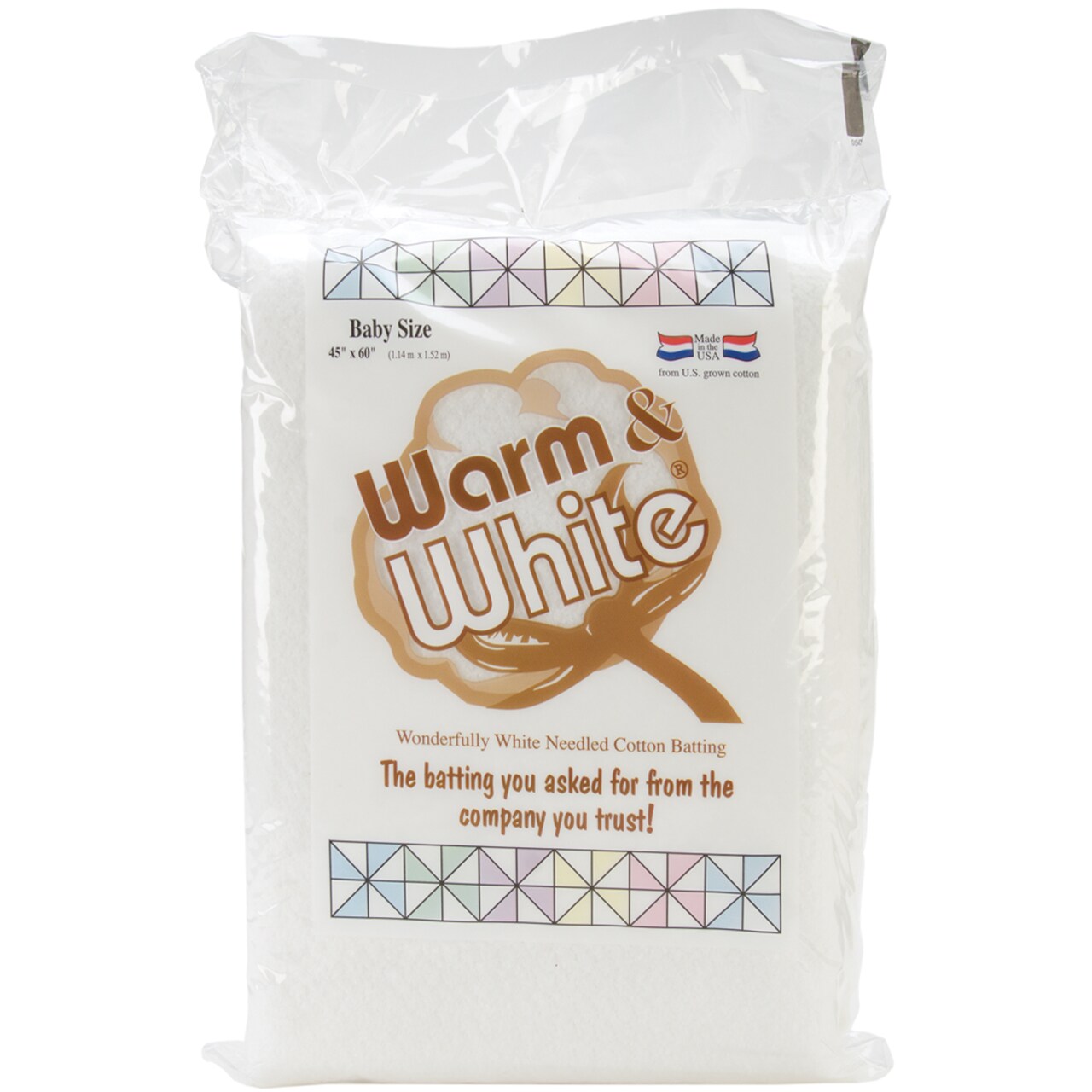 Warm Company Warm &#x26; White Cotton Batting-Crib Size 45&#x22;X60&#x22;